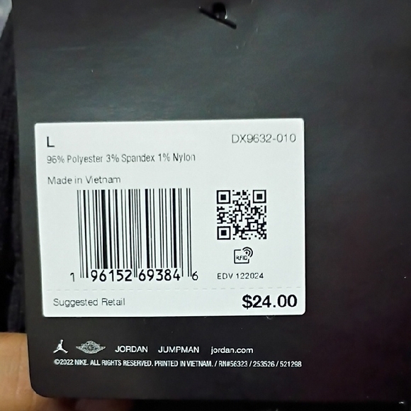 Jordan Everyday Black and White Athletic Socks - Picture 3 of 5